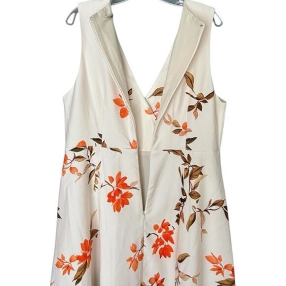 FEHAUTE Floral Fit & Flare Midi Dress Women’s 14 Sleeveless V-Neck A-Line Fall - Picture 5 of 7